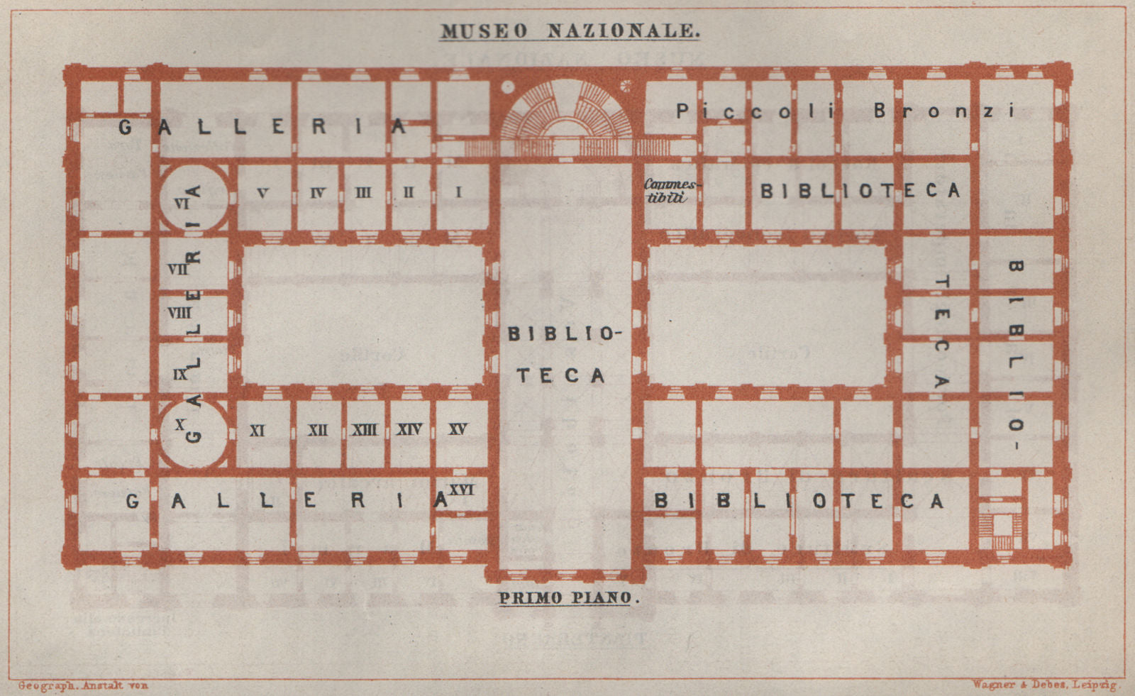 MUSEO NAZIONALE ROMANO; PRIMO PIANO first floor plan. Rome mappa. SMALL 1909